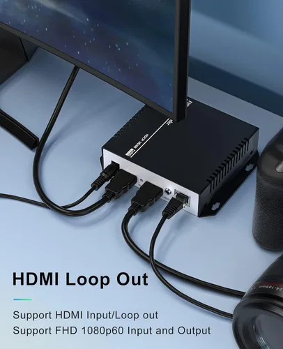 Vista 2 de H.265 H.264 codificador de video hdmi 1080p60 codificador de transmisión en vivo codificador de una llave de grabación girar Flip Mirror Clip