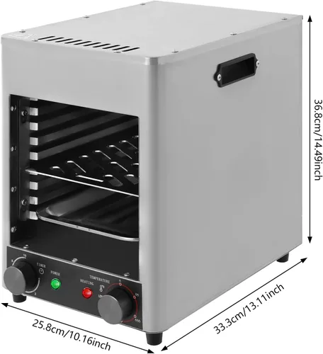 Vista 5 de Asador eléctrico para carnes, parrilla eléctrica de 30-1500 °F, parrilla eléctrica portátil de acero inoxidable, parrilla de carne de mesa