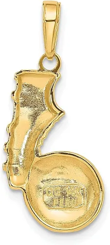 Vista 3 de Collar con dije de zapato de fútbol de oro amarillo de 14 quilates joyería fina deportiva para mujer regalos para ella