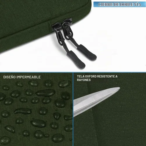 Vista 5 de Funda para laptop de 13.3 pulgadas, a prueba de golpes, funda protectora para computadora con bolsillo para accesorios, bolsa para laptop compatible