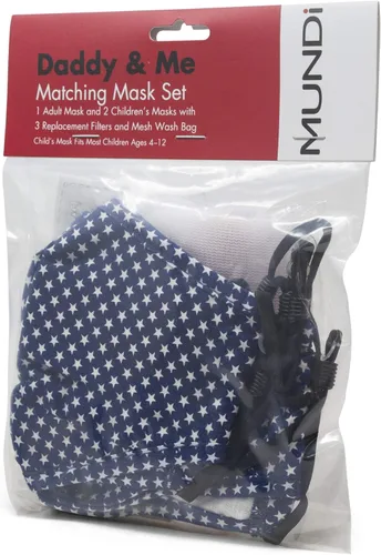 Vista 4 de Mundi Juego de mascarillas unisex para niños con bolsa de malla lavable