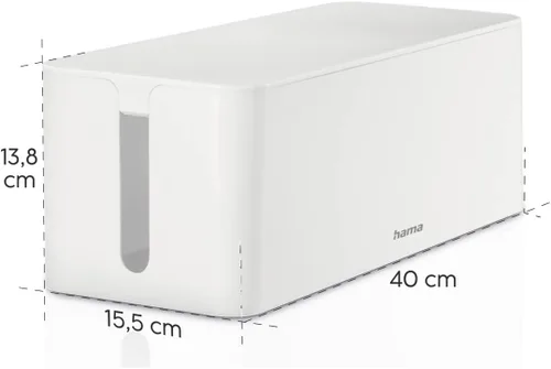 Vista 4 de Hama 20662 - Caja de cables Maxi, 6.1 x 15.7 x 5.1 in, con patas de goma, color blanco
