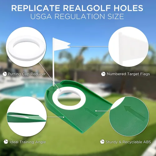 Vista 9 de KINGTOP Espejo de Putting de Golf - Ayudas de Entrenamiento de Alineación de Putting para Consistencia y Precisión - Ideal para Práctica