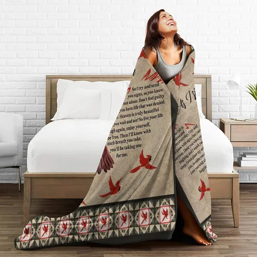 Vista 7 de Manta de Cardenal Rojo Heaven Cardinal Decor Manta de Tiro Regalos para Niñas Niños As I Sit in Heaven Ropa de Cama de Sofá Súper Cálida Suave Felpa