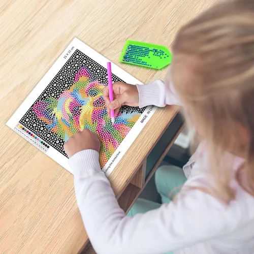Vista 7 de UiSdfuy Kits de arte de diamantes para niños, artes y manualidades de 8, 9, 10, 11 y 12 años, arte de diamantes para niños, arte de gemas paquete