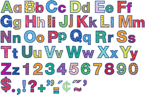 Vista 5 de Hygloss Products. Letras y números para tablón de anuncios con diseño de arcoiris. 3 pulgadas, 350 unidades., 3