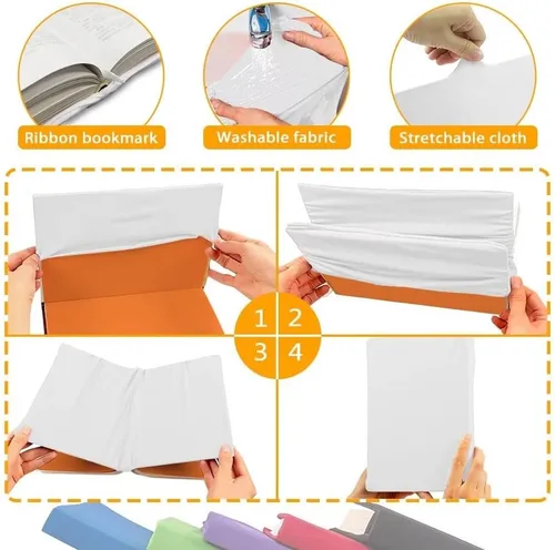 Vista 3 de Rnyleeg - Fundas de libro elásticas con diseño floral, diseño reutilizable y resistente - Protege tus libros de texto