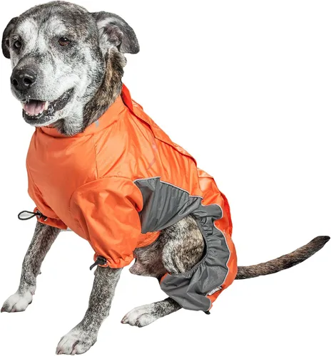 Vista 2 de DogHelios chamarra para perro Blizzard, de cuerpo completo, ajustable y reflectante 3M, XS, Anaranjado