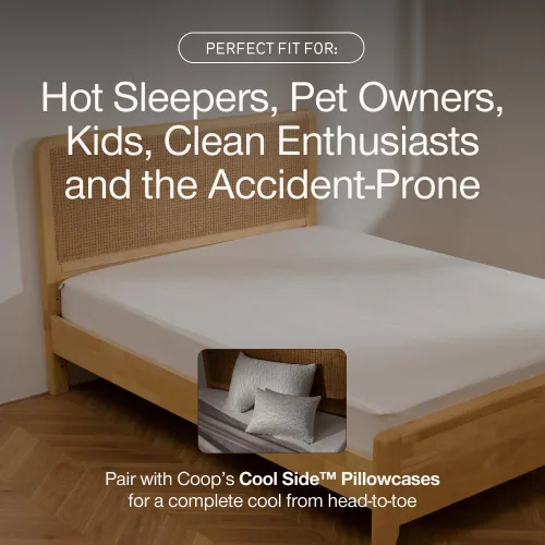 Vista 6 de Coop Home Goods Protector de colchón impermeable ultra fresco, tamaño individual, protector de colchón refrescante, lavable a máquina, funda de cama