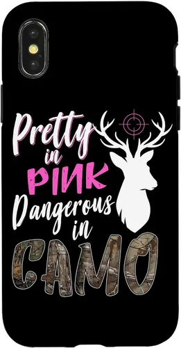 Vista 5 de Funny Pink Camo Hunting Graphic Women Deer Buck Hunters Case for iPhone 17