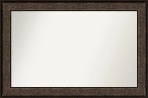 Vista 138 de Amanti Art Espejo de pared personalizado no biselado (25 x 25 pulgadas), marco de bronce acentuado, varios tamaños personalizados, espejo de baño