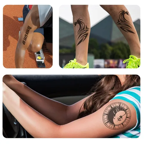 Vista 5 de Tatuajes temporales personalizados con nombre/texto, tatuajes de nombre falsos personalizados, adhesivo corporal impermeable temporal para mujeres