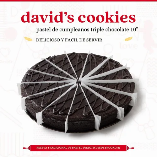 Vista 6 de David's Cookies Pastel de trufa de chocolate – Postre sin azúcar añadido de 10 pulgadas, pastel de chocolate gourmet pre-rebanado, 14 piezas