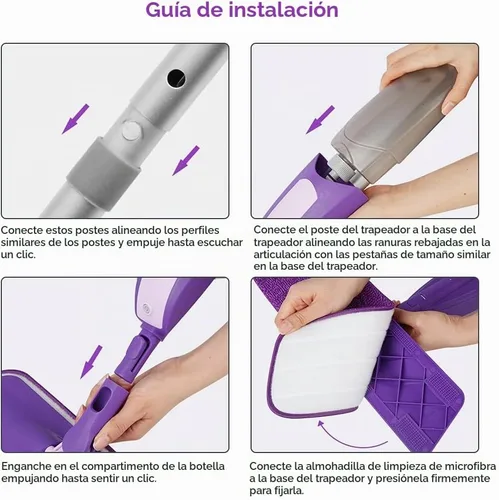 Vista 6 de Mops del espray de la microfibra para el uso seco húmedo de la limpieza del piso para el laminado de la teja de madera