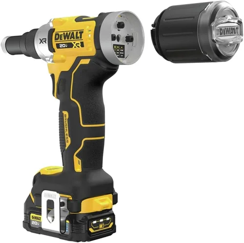 Vista 8 de DEWALT Herramienta de remache inalámbrica MAX XR de 20 V, 1/4 de pulgada, batería y cargador incluidos (DCF414GE2)