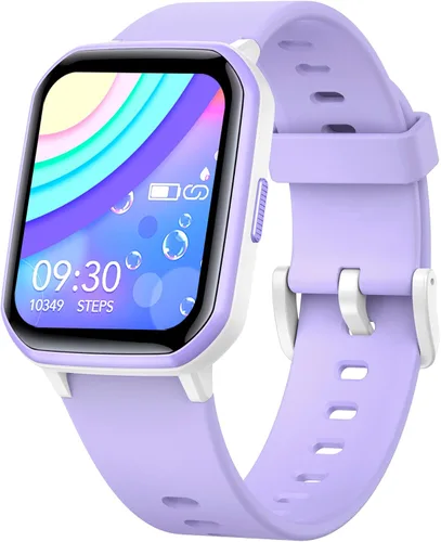 Vista 9 de Reloj inteligente para niñas, IP68, impermeable, reloj rastreador de actividad física con cara DIY de 1.5 pulgadas, monitor de sueño de frecuencia
