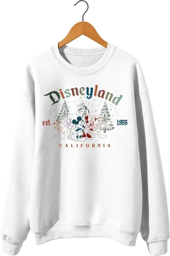 Vista 3 de Sudadera de Navidad de Mickey and Friends, sudaderas de Navidad para mujer, suéter de Navidad, sudadera de Mickey Mouse, suéteres de Navidad