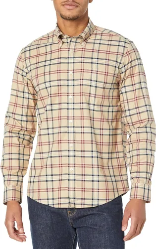 Vista 7 de Brooks Brothers Camisa Deportiva de Manga Larga sin Planchar con Botón para Hombre CORAL ROJO