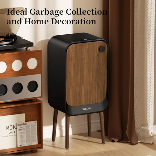 Vista 3 de Bote de basura con sensor de movimiento, contenedor de basura automático sin contacto de 5.5 galones para baño, dormitorio, cocina, oficina (negro)