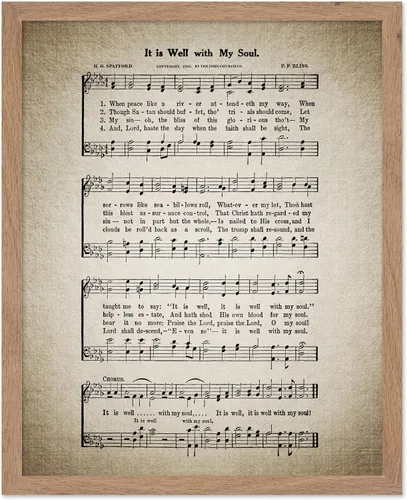 Vista 31 de Poster Master Póster de partitura de música vintage, impresión de himno retro, regalo para músico, amigo, "How Great Thou Art, himno, verso