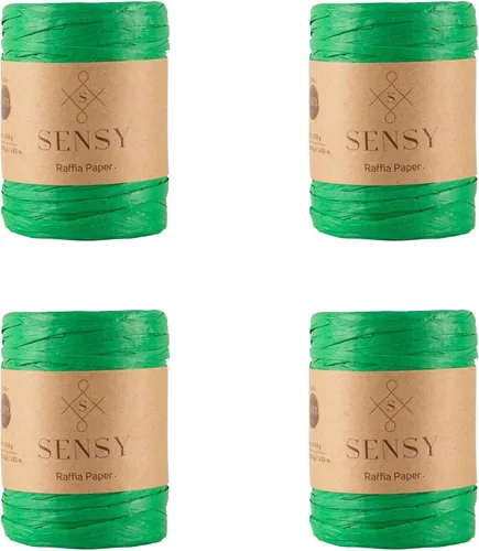 Vista 15 de Sensy Premium - Papel de rafia (438 yardas), cinta de papel (azul)