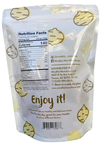 Vista 2 de Mindful Munchies Chips de JICAMA al horno de 2.6 onzas de limón de chile (Adobadas) saludable, vegano, crujiente y bajo en carbohidratos