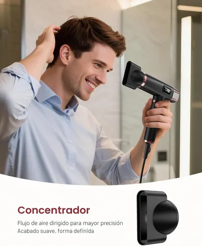 Vista 5 de MESCOMB Secador de pelo de viaje con difusor, 1875 W de doble voltaje iónico, secado rápido y control de encrespamiento para cabello grueso/rizado