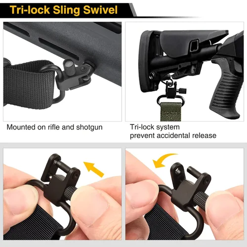 Vista 3 de CVLIFE Correa de Rifle 550 Paracord de 2 Puntos con Giratorio Tri-Lock para Caza y Exteriores Length of 39" to 50", Sturdy Nylon Webbing Strap