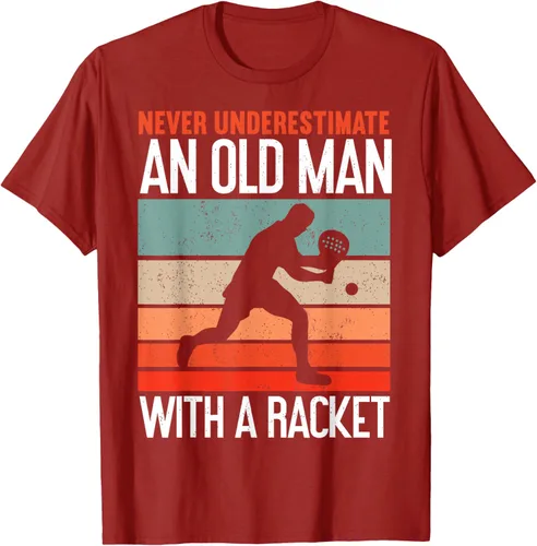 Vista 15 de Camiseta divertida de pádel "Never Underestimate An Old Man With A Racket, Negro