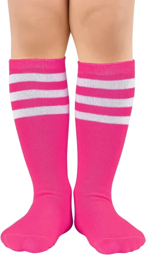 Vista 3 de Century Star Calcetines de fútbol de algodón para niños y jóvenes, calcetines de tubo suave hasta la rodilla, calcetines deportivos largos