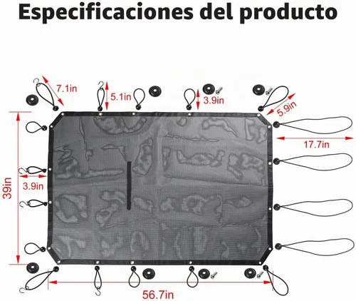 Vista 6 de Parasol de malla para el sol, cubierta superior de bikini proporciona protección solar UV en el techo, accesorios para Ford Bronco de 2 puertas 2021