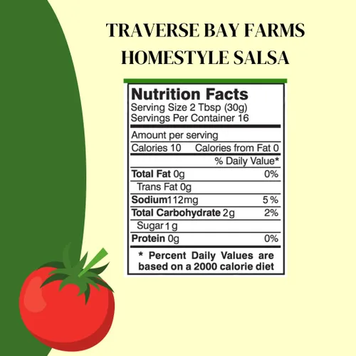 Vista 2 de Traverse Bay Farms Salsa gruesa - Medio Calor: Hecho en pequeños lotes con la mayor cantidad de productos cultivados localmente como sea posible.