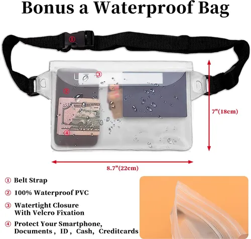 Vista 4 de Binggemen Bolsa grande impermeable multiusos para piscina, picnic, playa, compras, Bolsa grande impermeable multiusos para piscina, picnic, playa