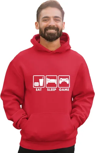 Vista 13 de Go All Out Eat Sleep Game - Sudadera con capucha para hombre y mujer Verde Irlandés