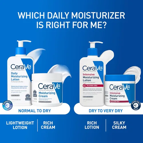 Vista 7 de CeraVe Loción hidratante diaria para piel seca, loción corporal y hidratante facial con ácido hialurónico y ceramidas, hidratante diario, sin