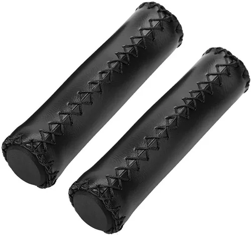 Vista 8 de VGEBY1 Agarres de extremo de barra de mango de bicicleta, empuñaduras de manillar de bicicleta PU cosidas a mano, accesorios de agarre de ciclismo