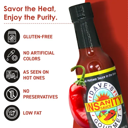 Vista 3 de Salsa de Dave's Gourmet, sabor Insanity, 5 onzas