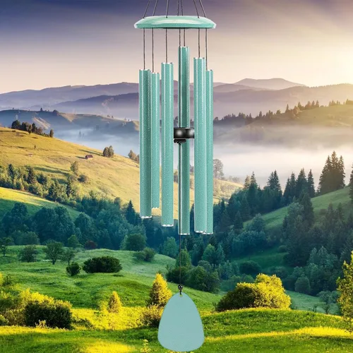 Vista 13 de FSVGYY Campanillas de viento para exteriores, decoración grande, tono profundo, tonos melódicos relajantes, campanillas de viento para exteriores