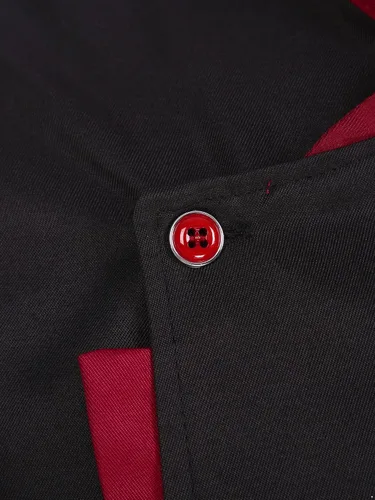 Vista 6 de FEESHOW Chaqueta de chef profesional para hombre, abrigo de chef de manga larga, uniforme de cocina para restaurante