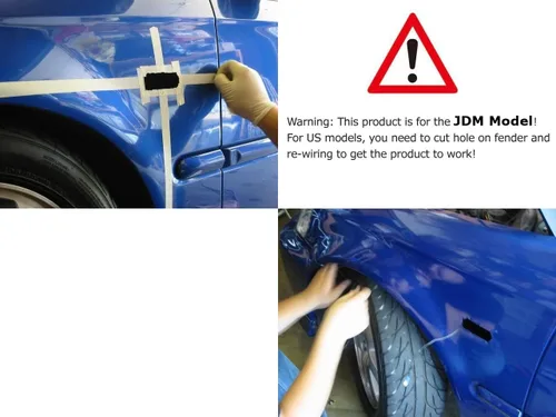 Vista 2 de iJDMTOY JDM-Spec - Luces de marca lateral de parachoques delantero con lentes ámbar semitransparentes y LED completos con cables de conexión