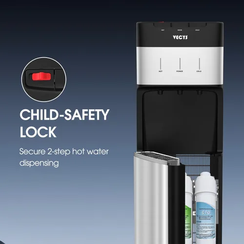 Vista 5 de VECYS Enfriador de agua sin botella con filtración de 4 etapas, opciones de agua caliente, fría y habitación, sistema de autolimpieza para el hogar