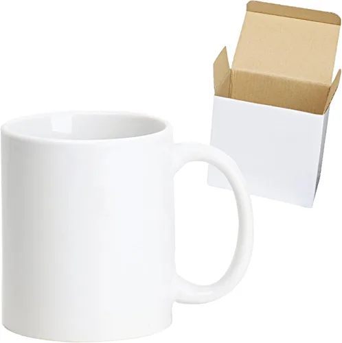 Vista 14 de Taza de café de cerámica de 11.0 onzas para sublimación, embalada en caja blanca