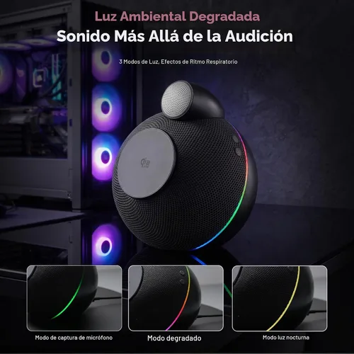 Vista 8 de Estación de carga inalámbrica magnética con altavoz, carga rápida de 25 W certificada Qi2.2, duradera y portátil con sonido claro, estéreo gris