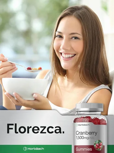 Vista 7 de Horbäach Gomitas de arándano 70 unidades Suplemento vegano, sin OMG y sin gluten Fórmula de extracto de alta potencia