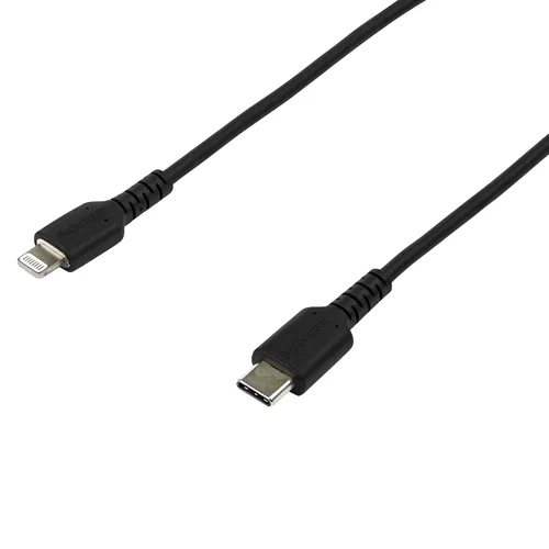 Vista 7 de StarTech - Cable USB-C a Lightning de 35.8 in, color negro en ángulo recto (RUSB2CLTMM1MR) Apple MFi Certified, USB 2.0, Type-C, iPhone, Male to