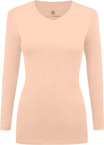 Vista 16 de Natural Uniforms - Camiseta de manga larga con cuello en V para mujer, para usar debajo de la ropa quirúrgica Aguamarina