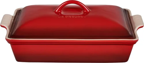 Vista 12 de Le Creuset - Cacerola rectangular cubierta de gres Heritage, 4 cuartos de galón (12" x 9"), alcachofa Artichaut