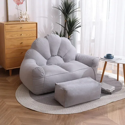 Vista 9 de HWOEK Lazy Sofa puff con reposapiés – sin relleno, funda suave para puf, almacenamiento de animales de peluche o asiento de tumbona de espuma