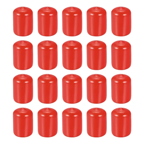 Vista 8 de DMiotech Paquete de 20 protectores de rosca de tornillo rojo de 1/2 pulgada de identificación, tapas de goma para pernos de tornillo, tubería