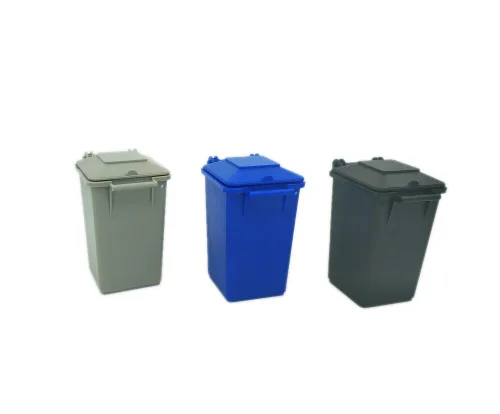 Vista 2 de Juego de basura automotriz de 3 colores ABS plástico pequeño cubo de basura camión de basura juguete
